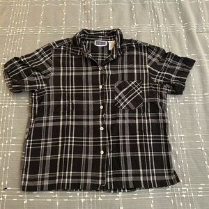 Vintage Erika & Co Black and White Plaid Shirt button up size L